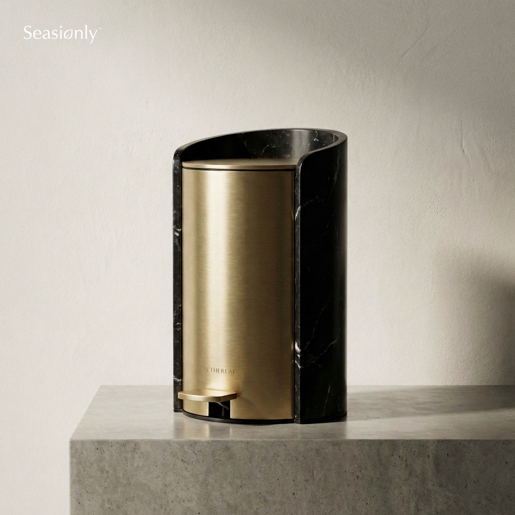 Seasiønly™ Aurex Marble Pedal Waste Bin