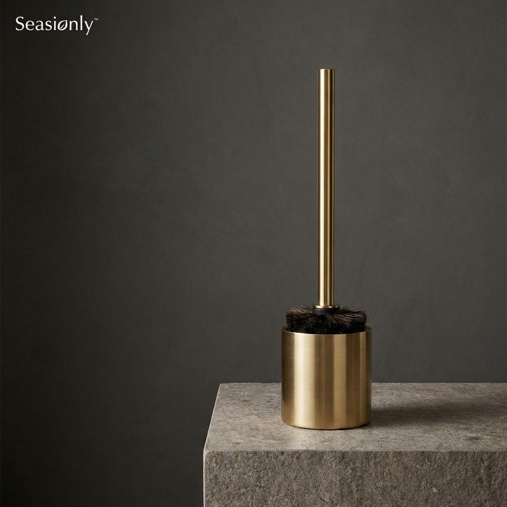 Seasiønly™ Bravon Brass Toilet Brush Set