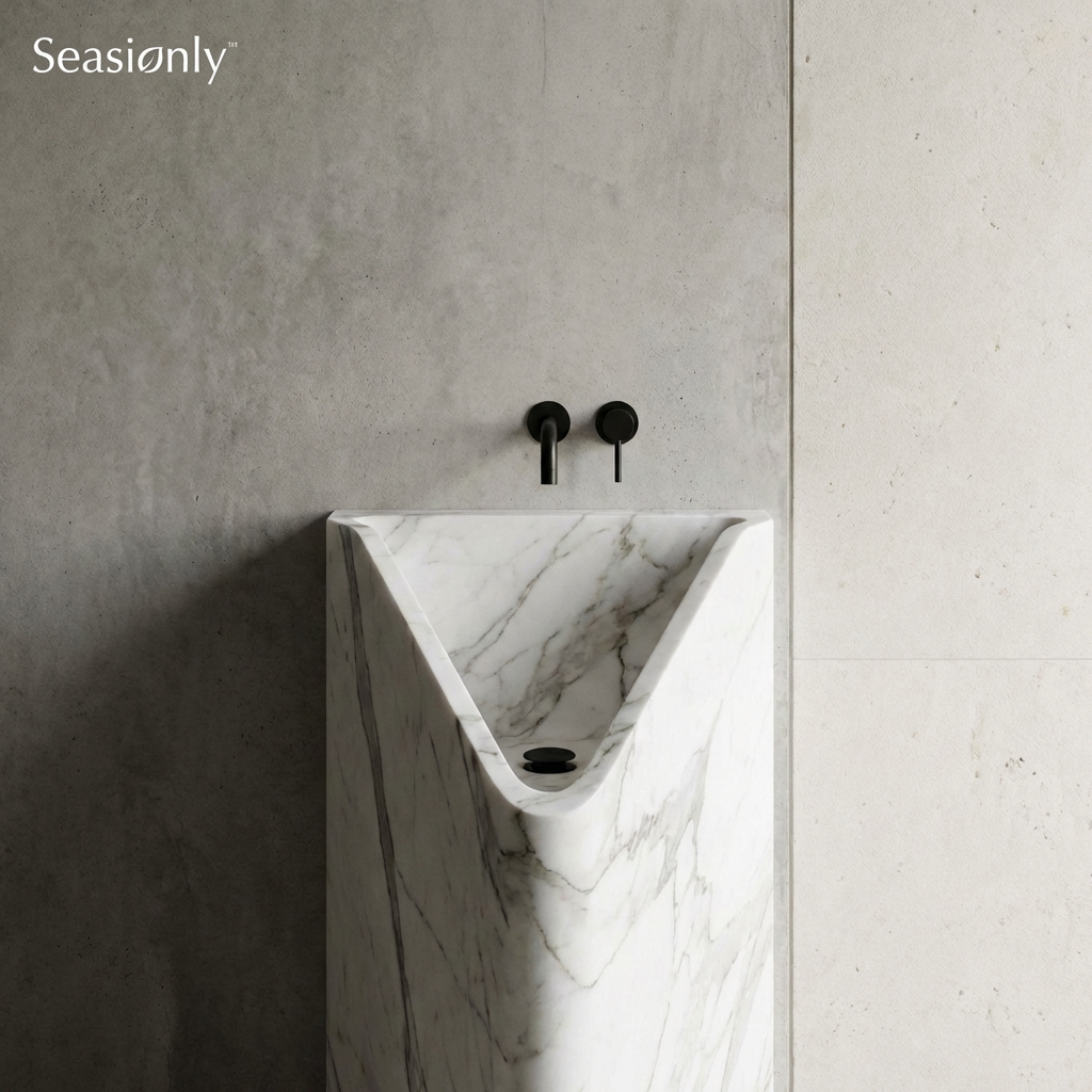 Seasiønly™ Vetra Marble Pedestal Sink